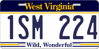 WV license plate 1SM224
