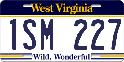 WV license plate 1SM227