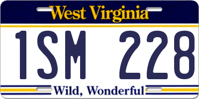 WV license plate 1SM228