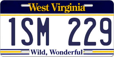 WV license plate 1SM229
