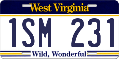 WV license plate 1SM231