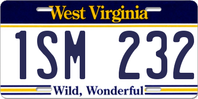 WV license plate 1SM232