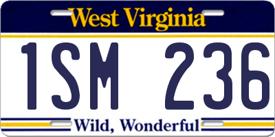 WV license plate 1SM236