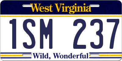 WV license plate 1SM237