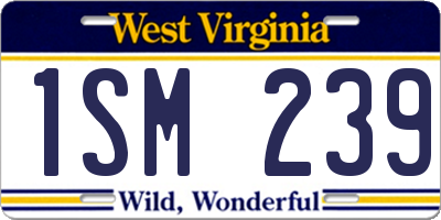 WV license plate 1SM239