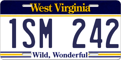 WV license plate 1SM242