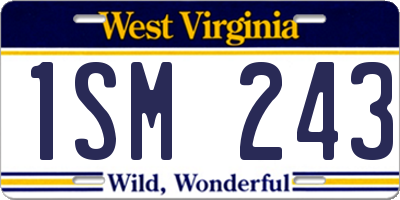 WV license plate 1SM243