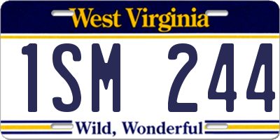 WV license plate 1SM244
