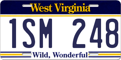WV license plate 1SM248