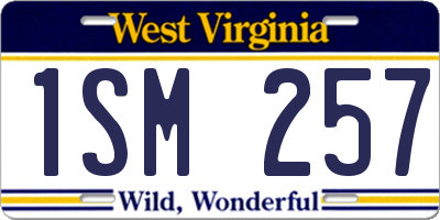 WV license plate 1SM257