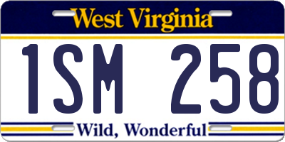 WV license plate 1SM258