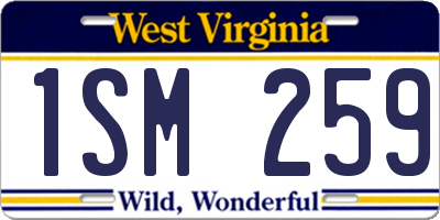WV license plate 1SM259