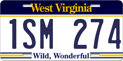 WV license plate 1SM274