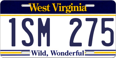 WV license plate 1SM275