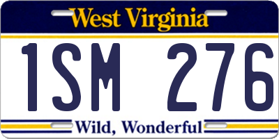 WV license plate 1SM276