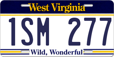 WV license plate 1SM277
