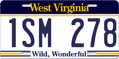 WV license plate 1SM278