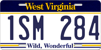 WV license plate 1SM284