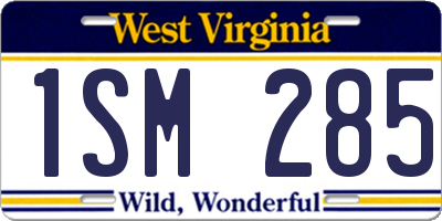 WV license plate 1SM285