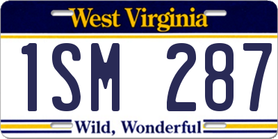 WV license plate 1SM287