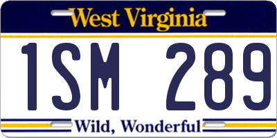 WV license plate 1SM289
