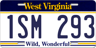 WV license plate 1SM293