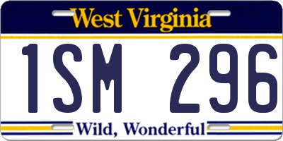 WV license plate 1SM296