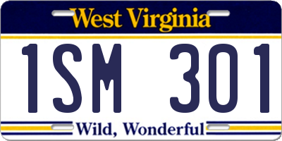 WV license plate 1SM301
