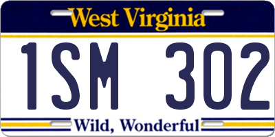 WV license plate 1SM302