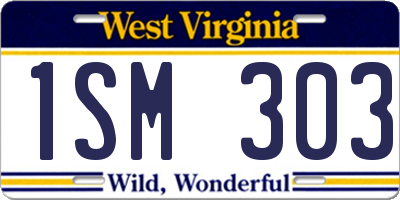 WV license plate 1SM303