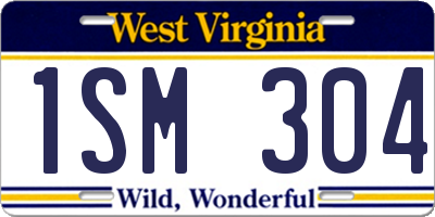 WV license plate 1SM304