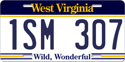 WV license plate 1SM307