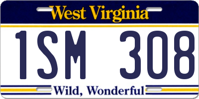 WV license plate 1SM308