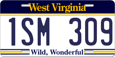 WV license plate 1SM309