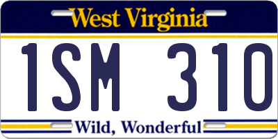 WV license plate 1SM310