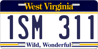 WV license plate 1SM311