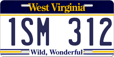 WV license plate 1SM312