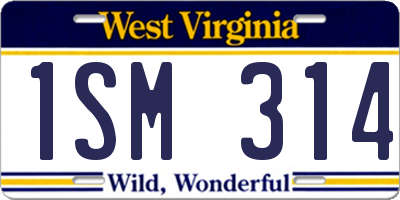WV license plate 1SM314