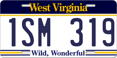 WV license plate 1SM319