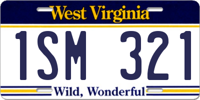 WV license plate 1SM321