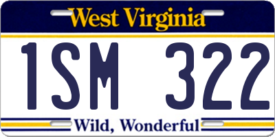WV license plate 1SM322