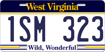 WV license plate 1SM323