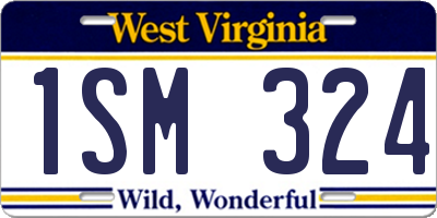 WV license plate 1SM324