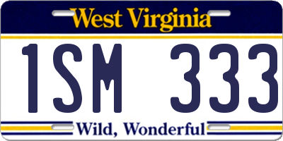WV license plate 1SM333