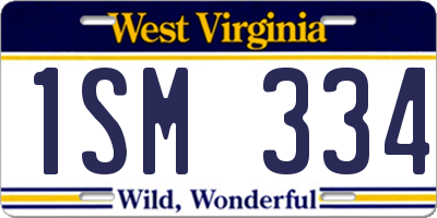 WV license plate 1SM334