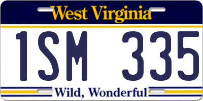 WV license plate 1SM335