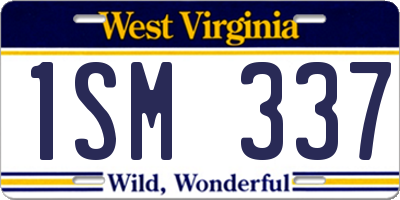 WV license plate 1SM337
