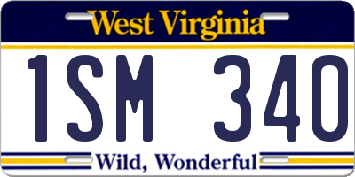 WV license plate 1SM340