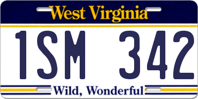 WV license plate 1SM342
