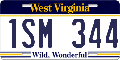 WV license plate 1SM344